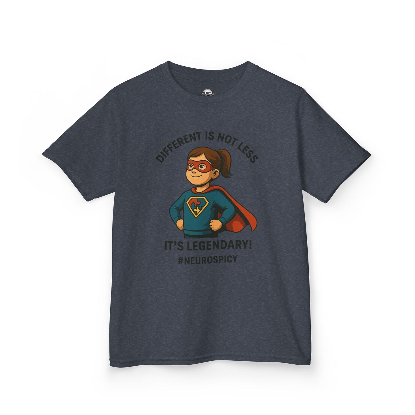 Kids Autism Superhero Tee - 'Different is Not Less, It's Legendary!'