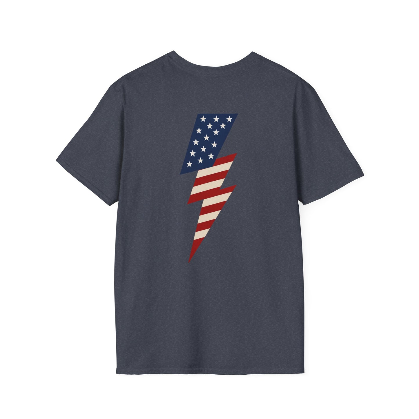 Patriotic Lightning Bolt T-Shirt, American Flag Tee, Unisex Casual Wear, Gifts for Independence Day, Fourth of July Apparel, Summer Style