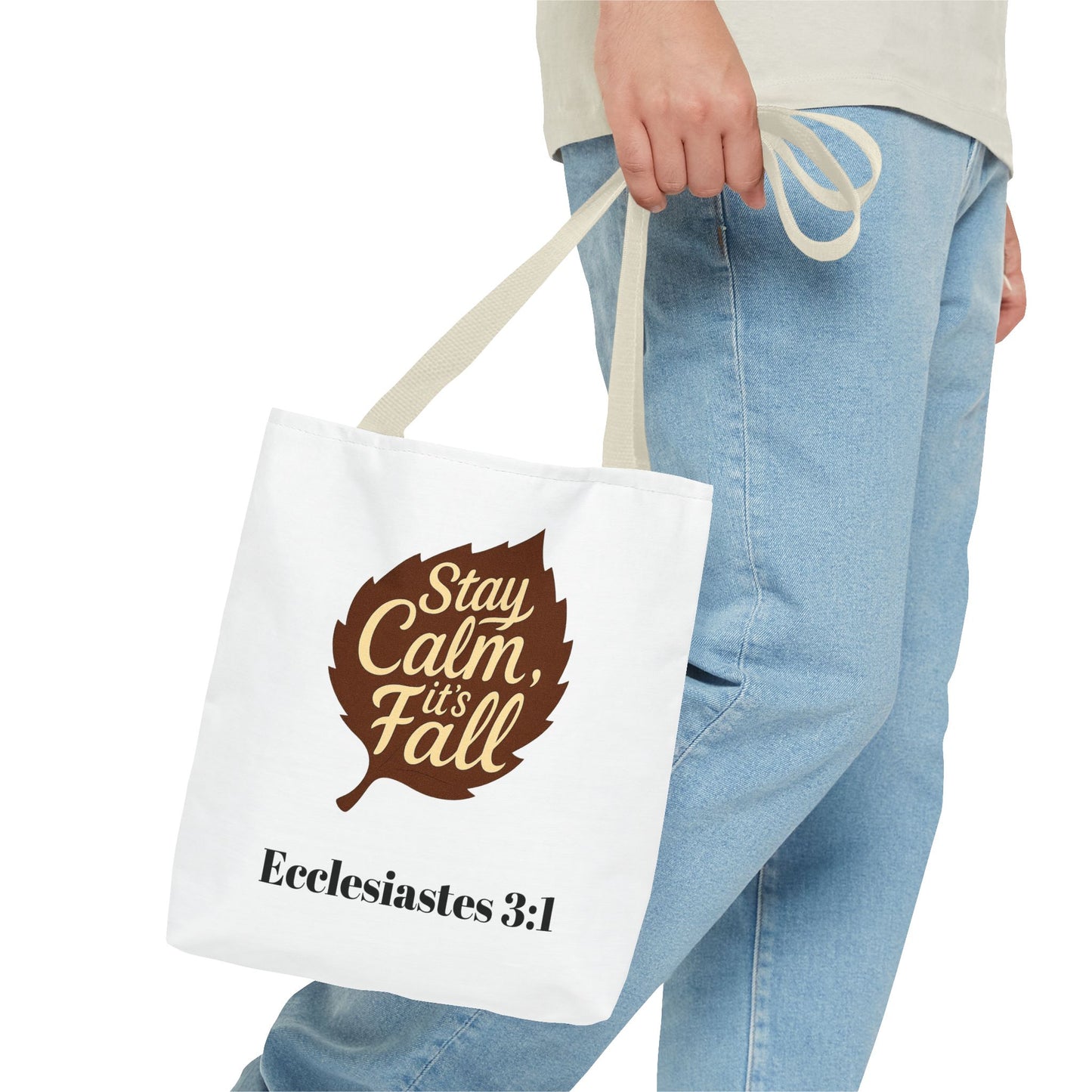 Fall Tote Bag, Autumn Style, Inspirational Quote, Eco-Friendly, Seasonal Gift, Church Bag, Personalized Tote