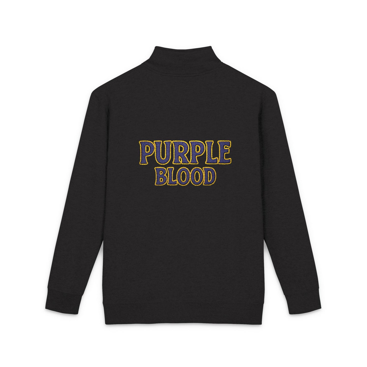 Purple Blood Embroidered Unisex Fleece Pullover, Cozy Sweatshirt, Perfect Gift for Fall, Casual Wear, Unique Statement Piece
