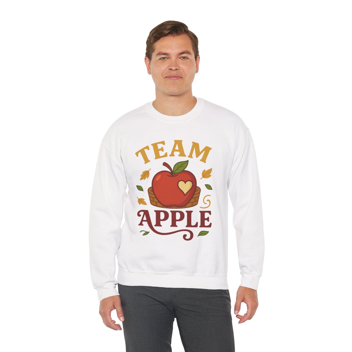 Team Apple Sweatshirt, Cozy Fall Fashion, Perfect for Apple Picking, Cute Gift for Teachers, Unisex Crewneck, Autumn Vibes, Fall Apparel