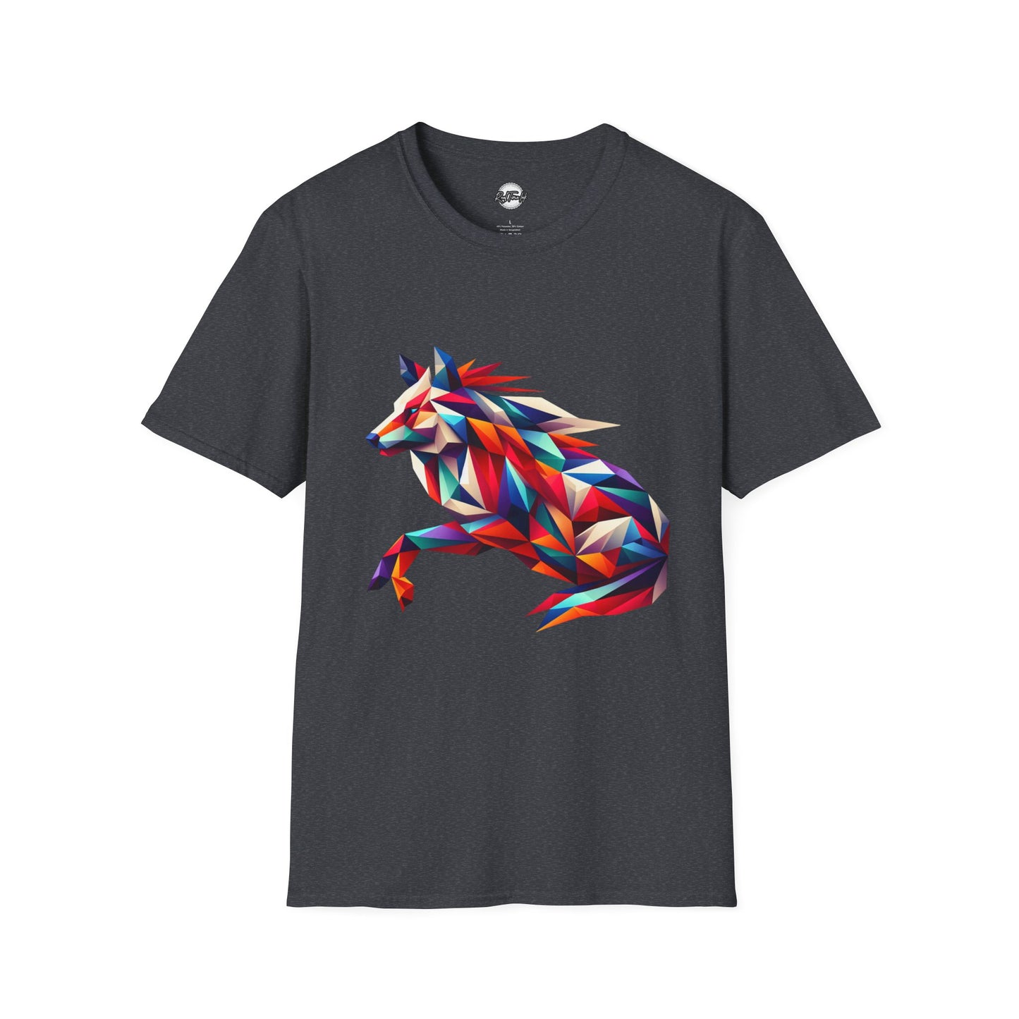 Colorful Geometric Wolf T-Shirt | Unisex Softstyle Tee