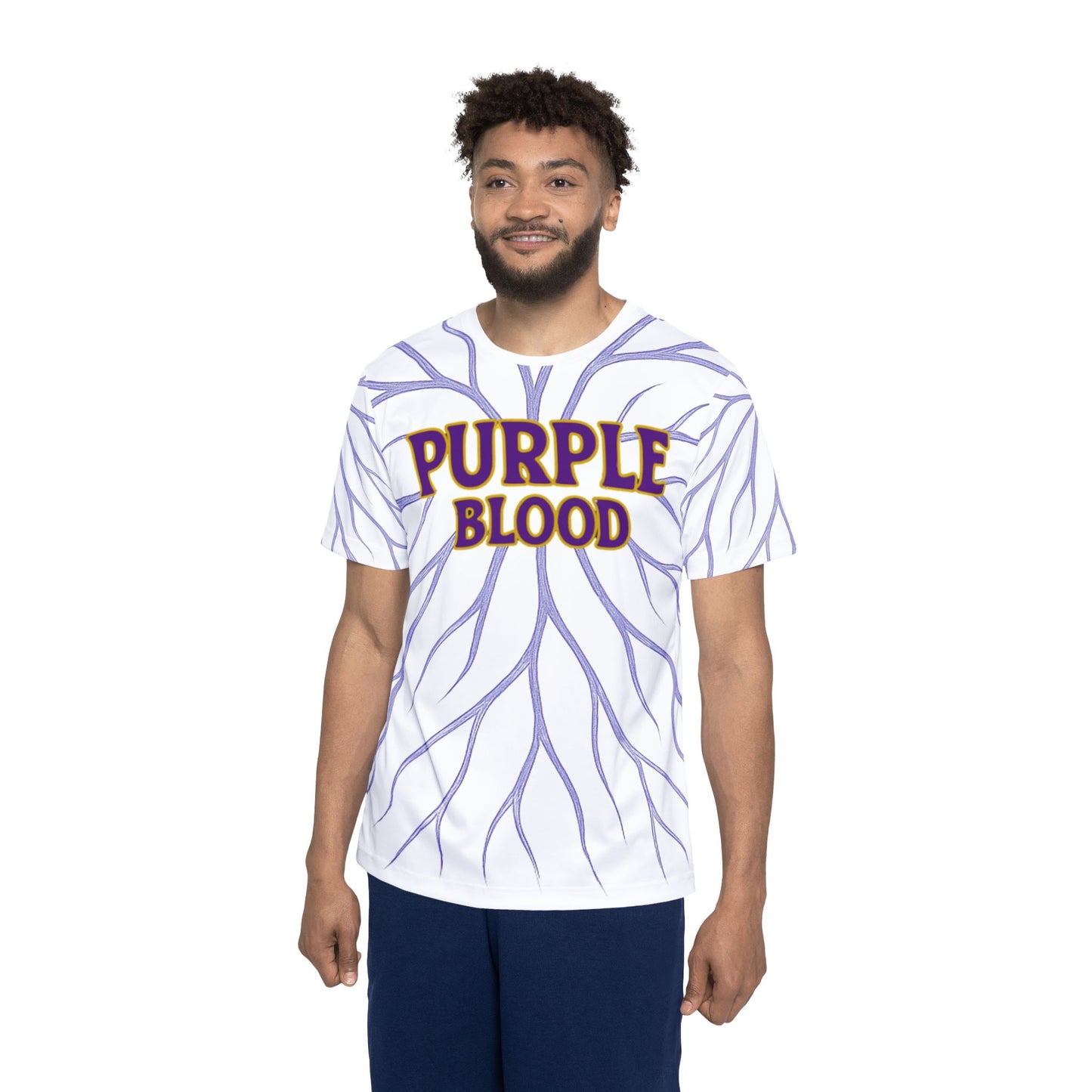 Purple Blood Men's Sports Jersey - Unique Athletic Tee, Cool Workout Shirt, Perfect for Game Days, Sports Events, and Casual Wear
