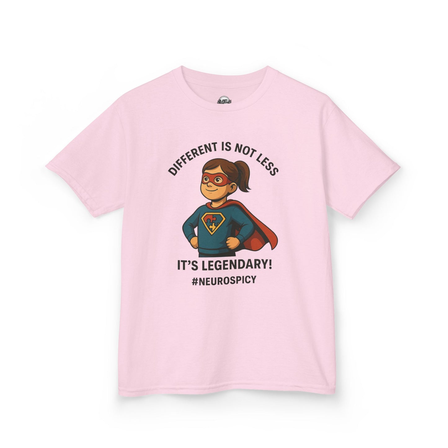 Kids Autism Superhero Tee - 'Different is Not Less, It's Legendary!'