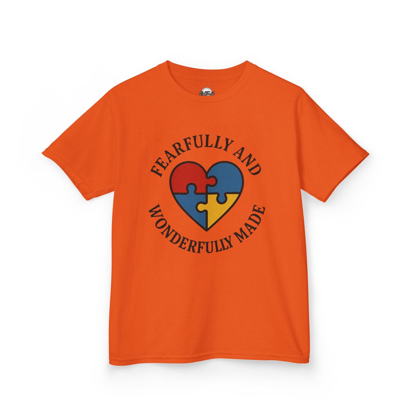 Fearfully and Wonderfully Made Kids Tee - Puzzle Heart Design