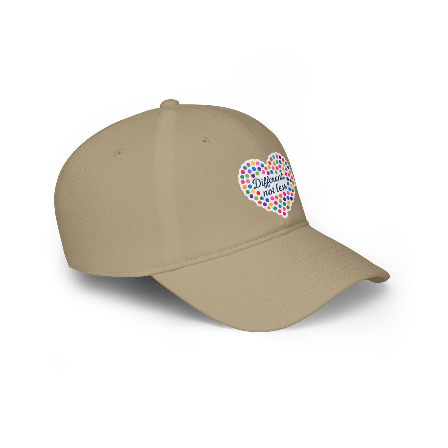 Different Not Less Colorful Heart Low Profile Baseball Cap