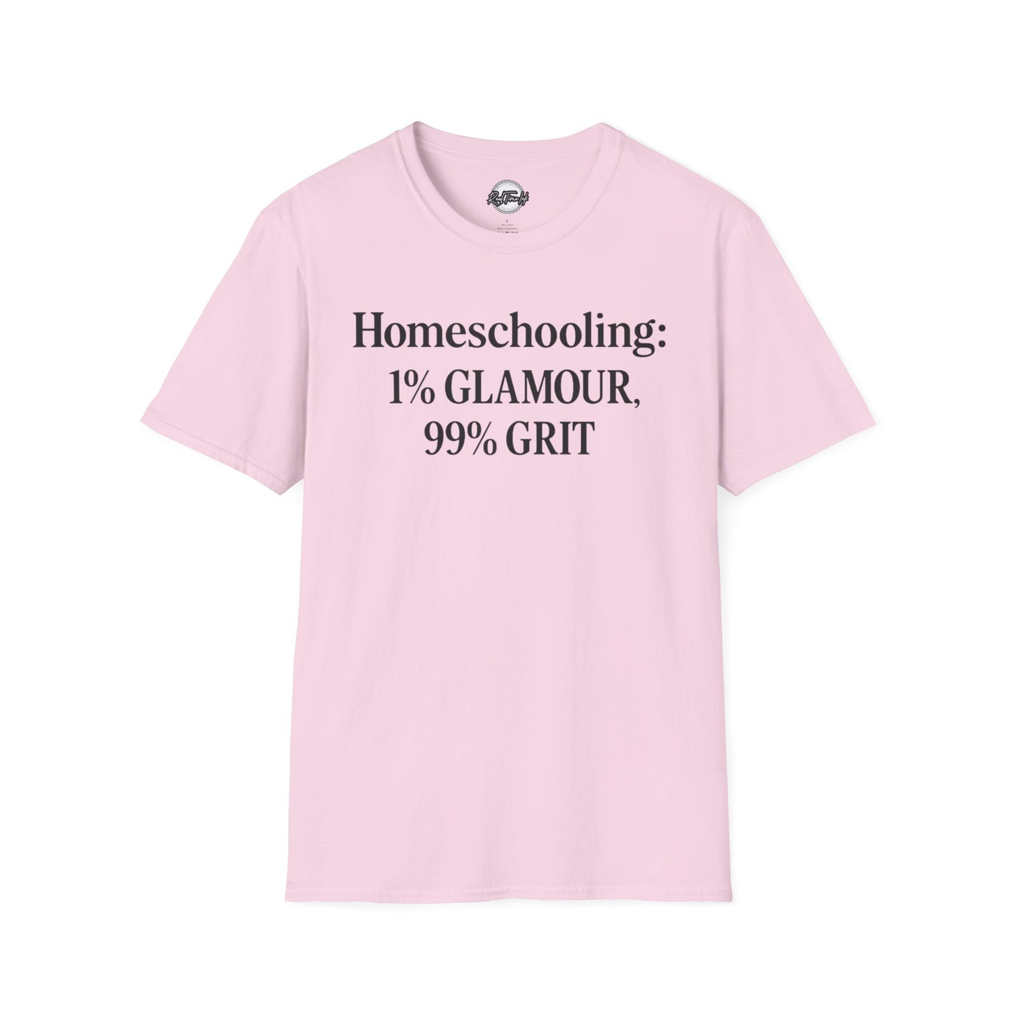 Homeschooling Grit T-Shirt - Unisex Softstyle Tee, Funny Parenting Gift, Education Shirt, Back-to-School, Family Life Apparel