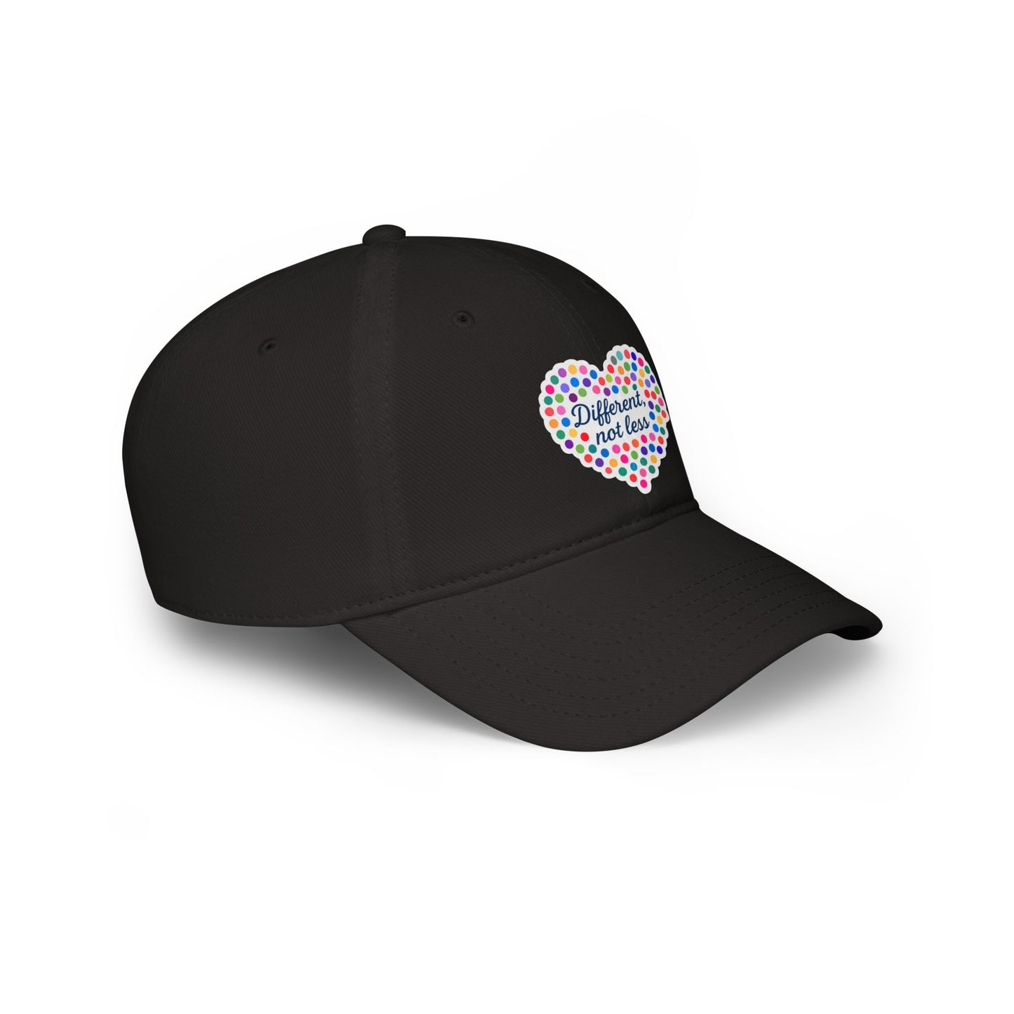 Different Not Less Colorful Heart Low Profile Baseball Cap