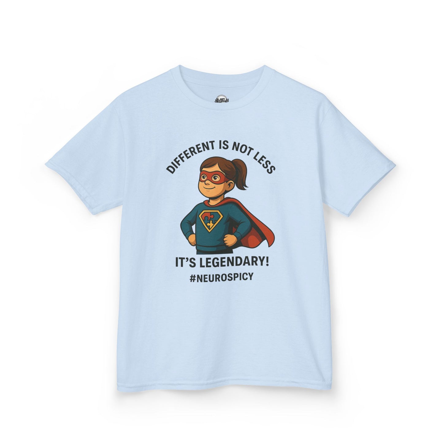Kids Autism Superhero Tee - 'Different is Not Less, It's Legendary!'