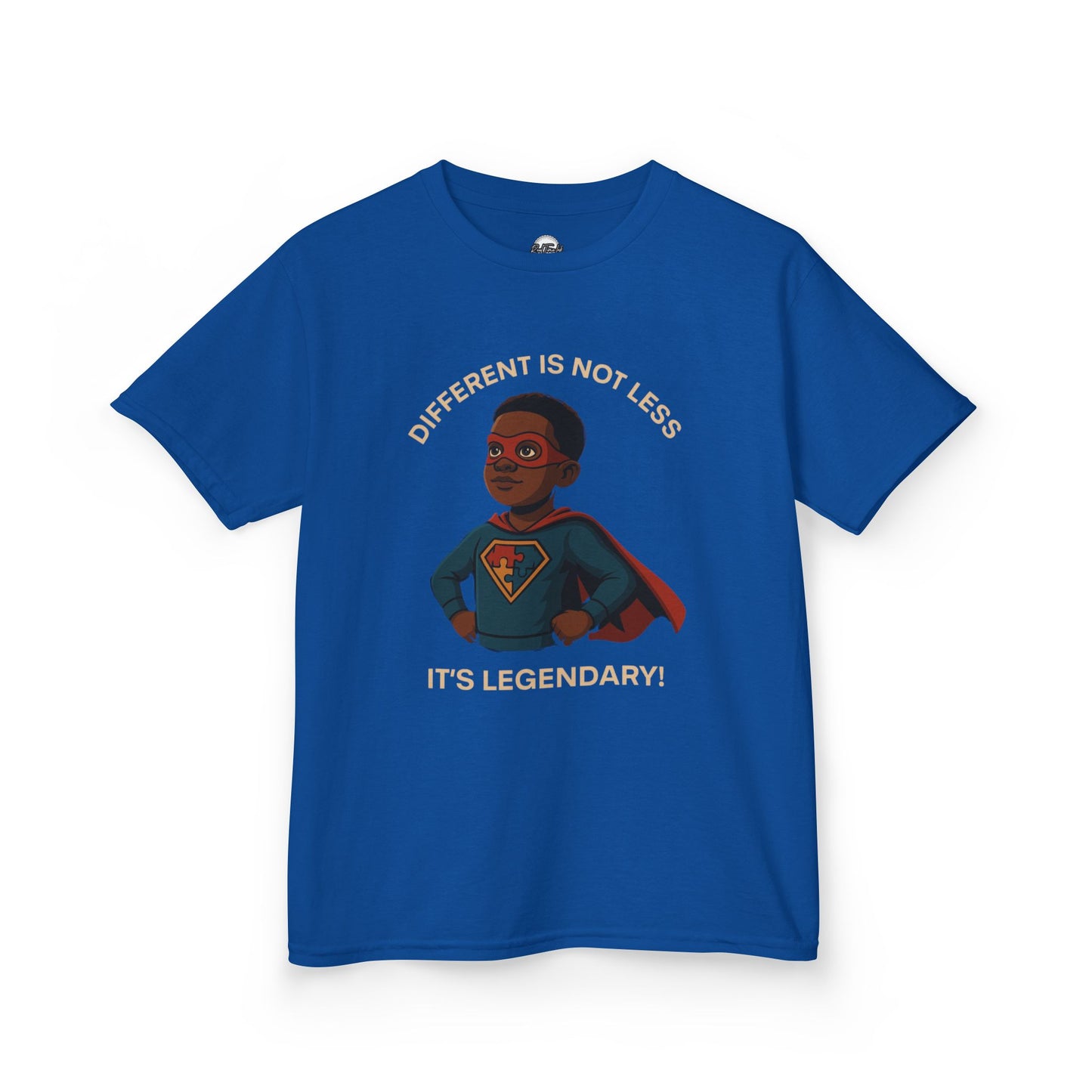 Kids Autism Superhero Tee - 'Different is Not Less, It's Legendary!'
