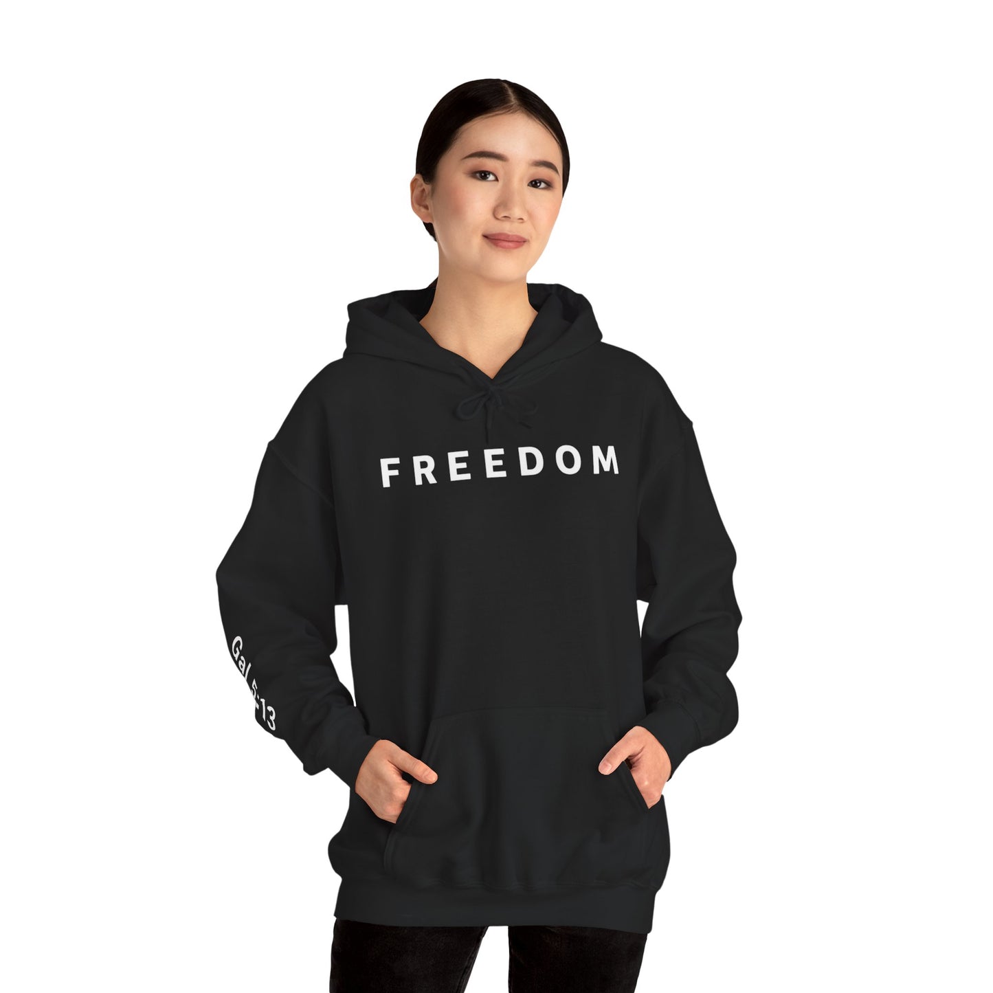 Freedom Hooded Sweatshirt, Cozy Sweatshirt, Religious Apparel, Inspirational Gift, Casual Outfit, Unisex Hoodie