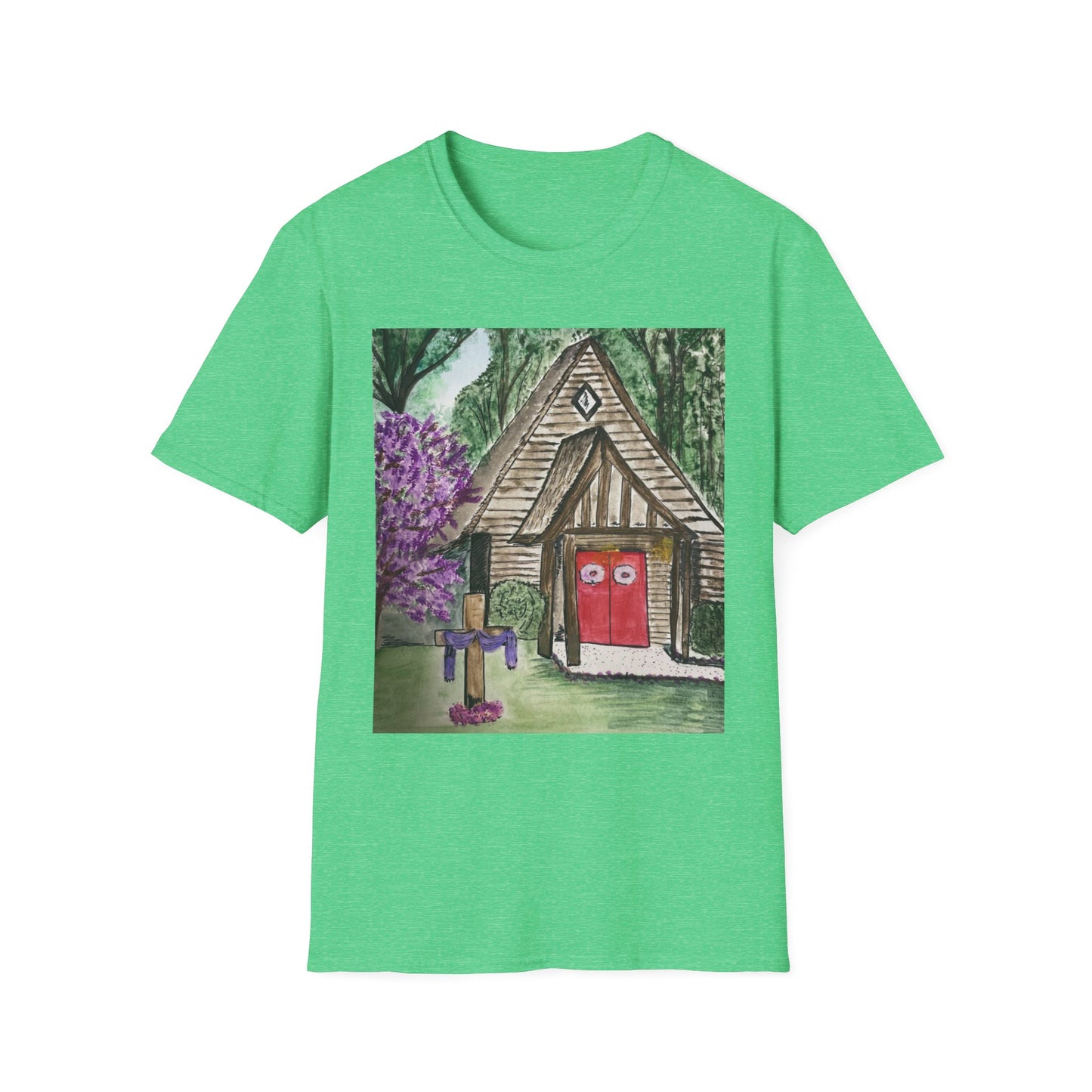 Charming Cottage Art Unisex Softstyle T-Shirt | Cozy and Whimsical Design