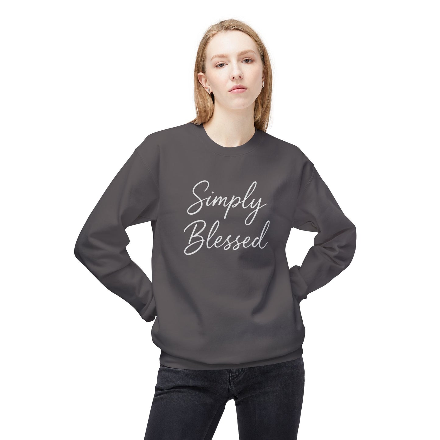 Simply Blessed Unisex Midweight Fleece Crewneck Sweatshirt