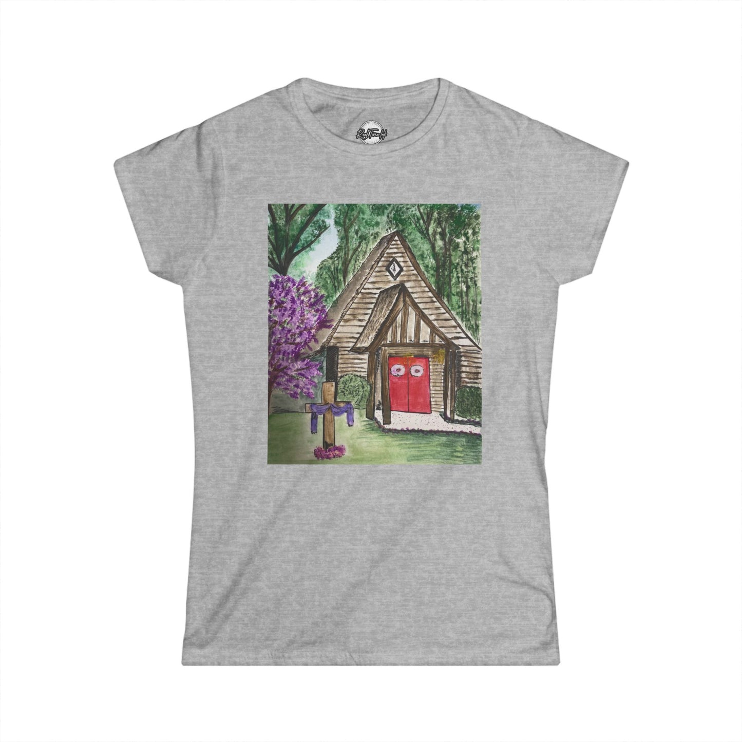 Whimsical Cottage Art Women's Softstyle Tee - Cozy & Playful Design