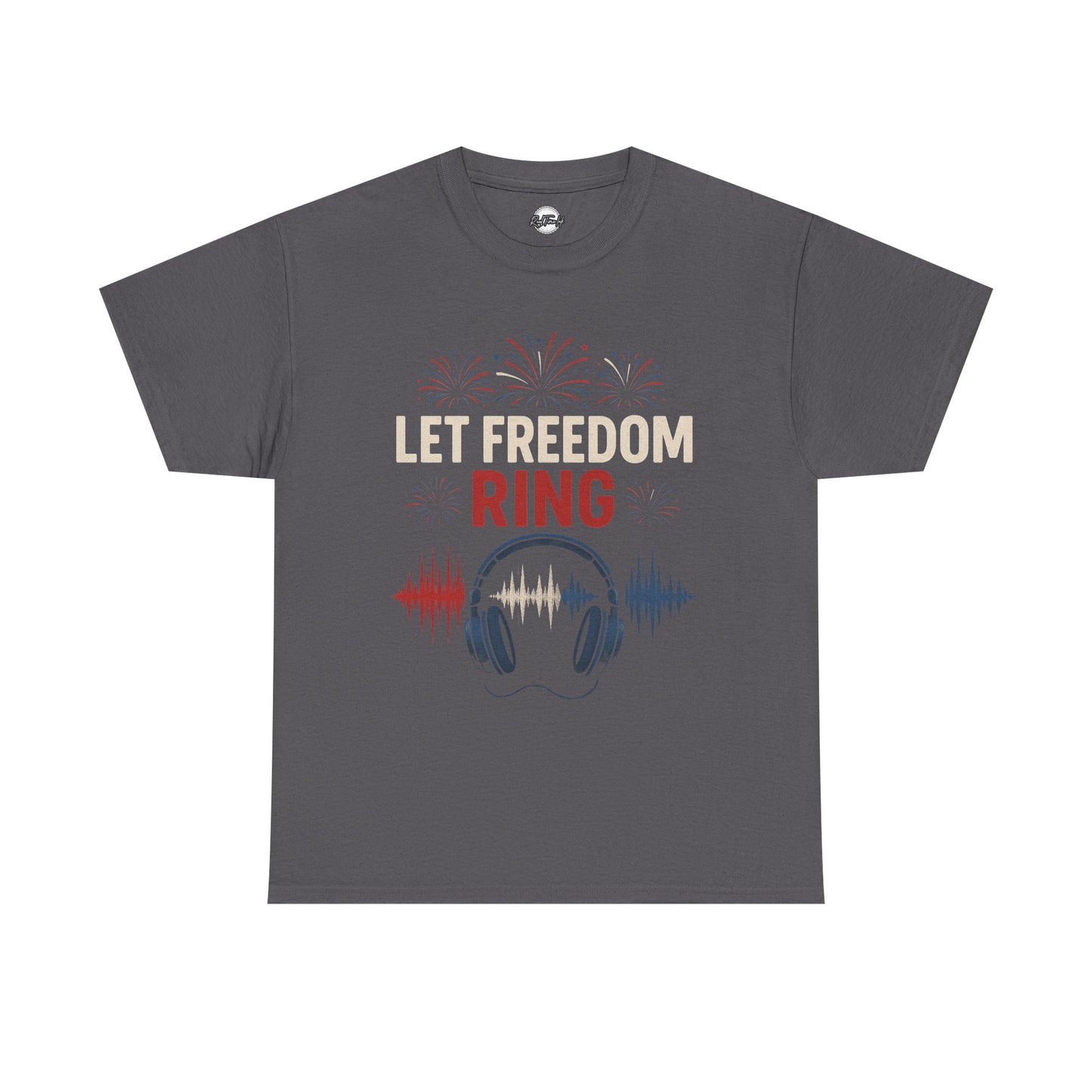 Unisex Heavy Cotton Tee: Let Freedom Ring Shirt, Music Lover Gift, Patriotic Tee, Festival Outfit, Independence Day Celebration