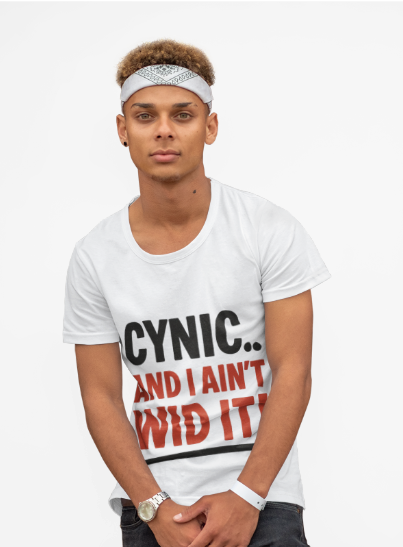 Cynical Humor Unisex Heavy Cotton Tee – "CYNIC.. AND I AIN'T WID IT!"