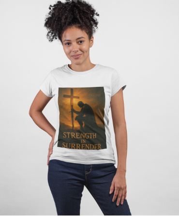 Strength in Surrender Unisex Heavy Cotton Tee - Inspirational Faith T-Shirt for Hope and Comfort