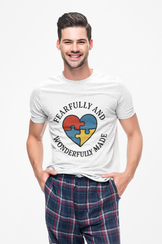 Fearfully and Wonderfully Made Unisex Heavy Cotton Tee - Meaningful Gift for Autism Awareness