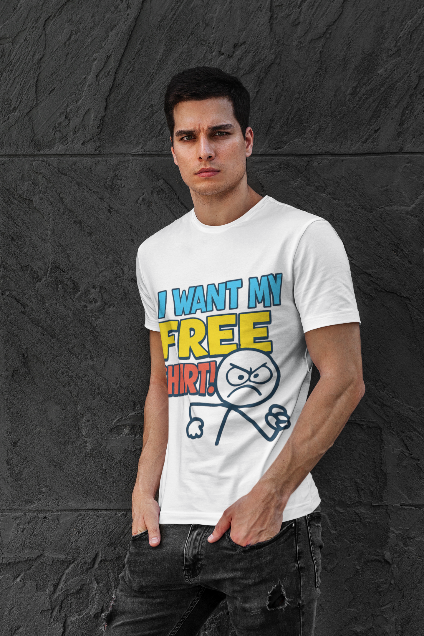 Unisex Softstyle Tee - 'I Want My FREE SHIRT!' Graphic Tee for Fun & Casual Wear