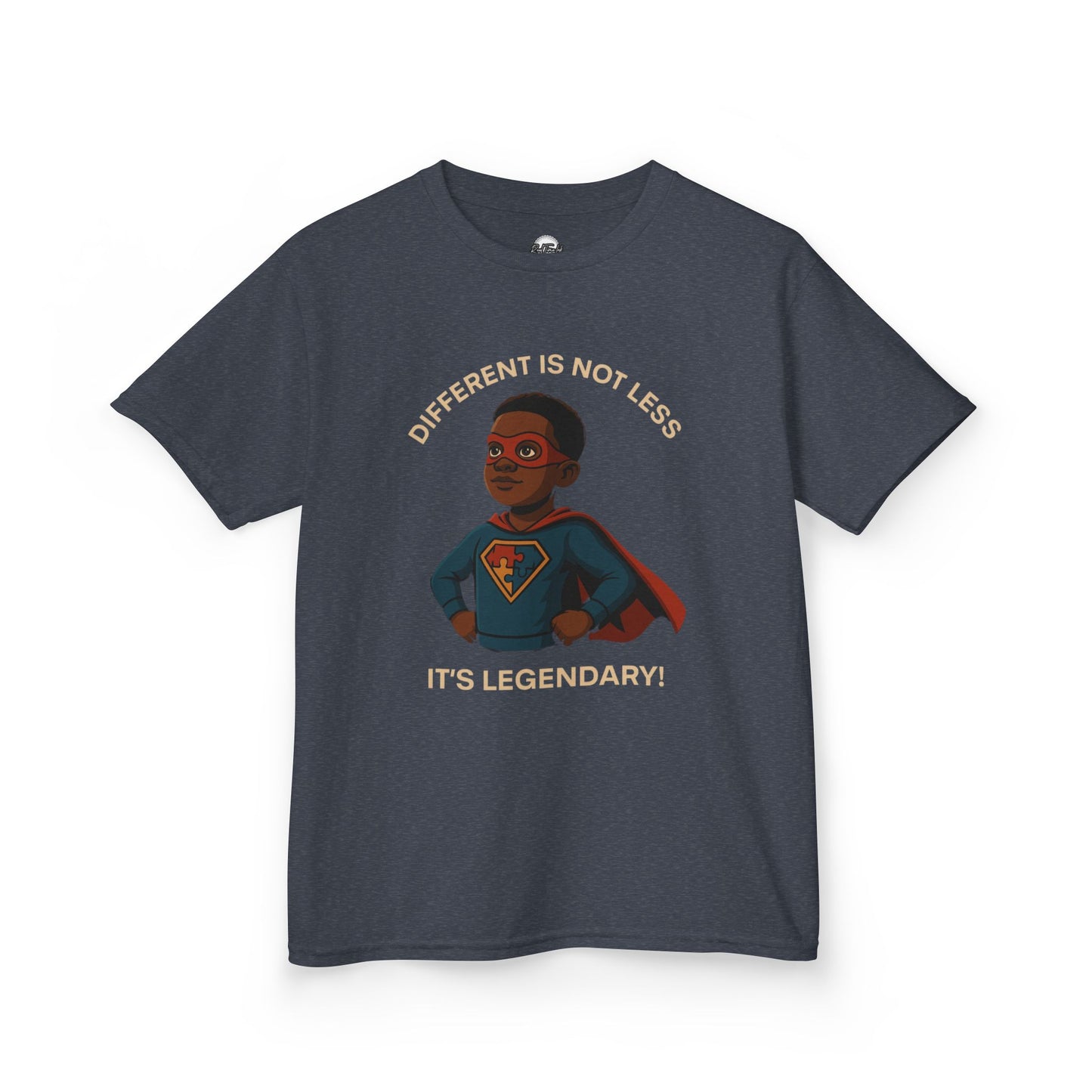 Kids Autism Superhero Tee - 'Different is Not Less, It's Legendary!'