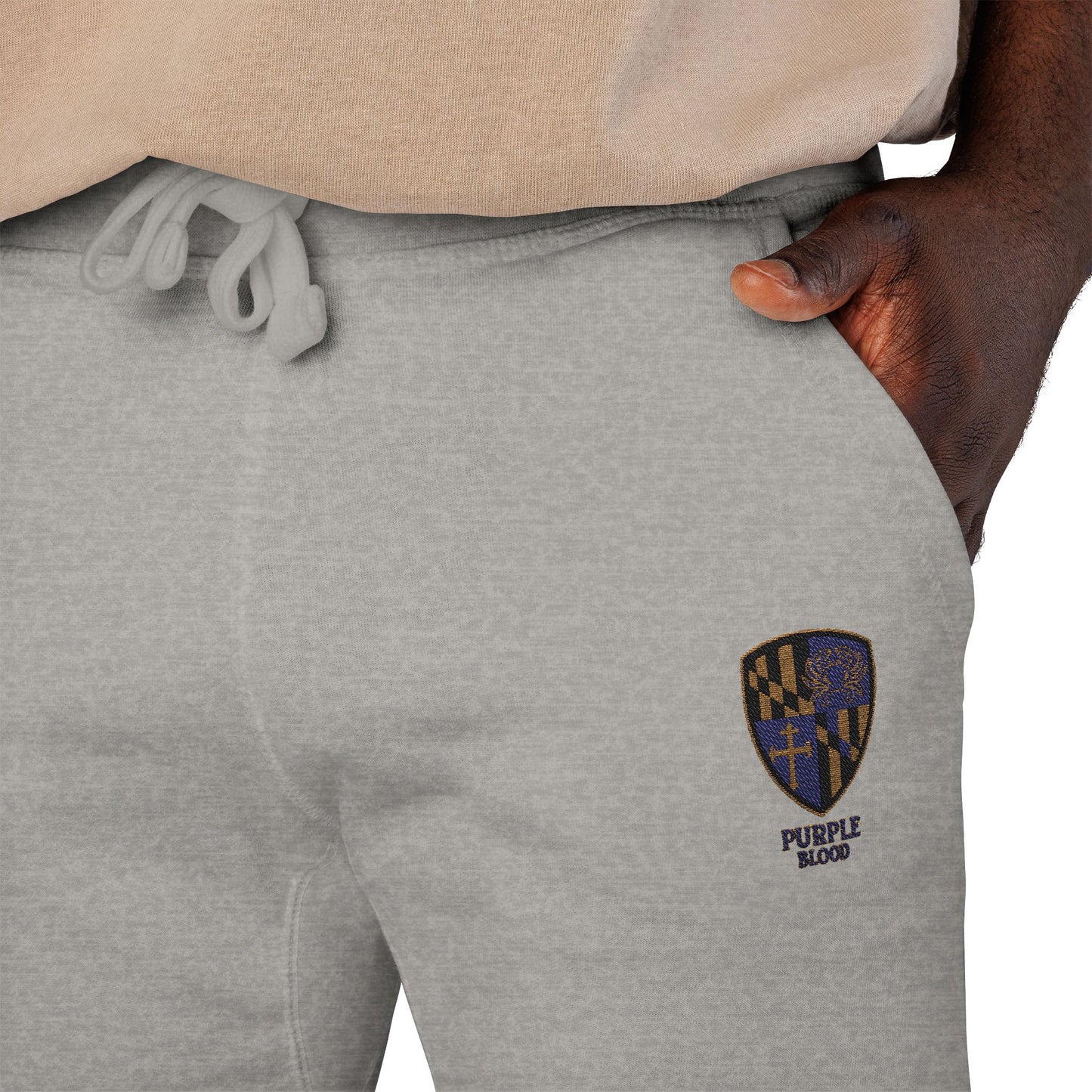 Embroidered Unisex Sweatpants - Purple Blood Design