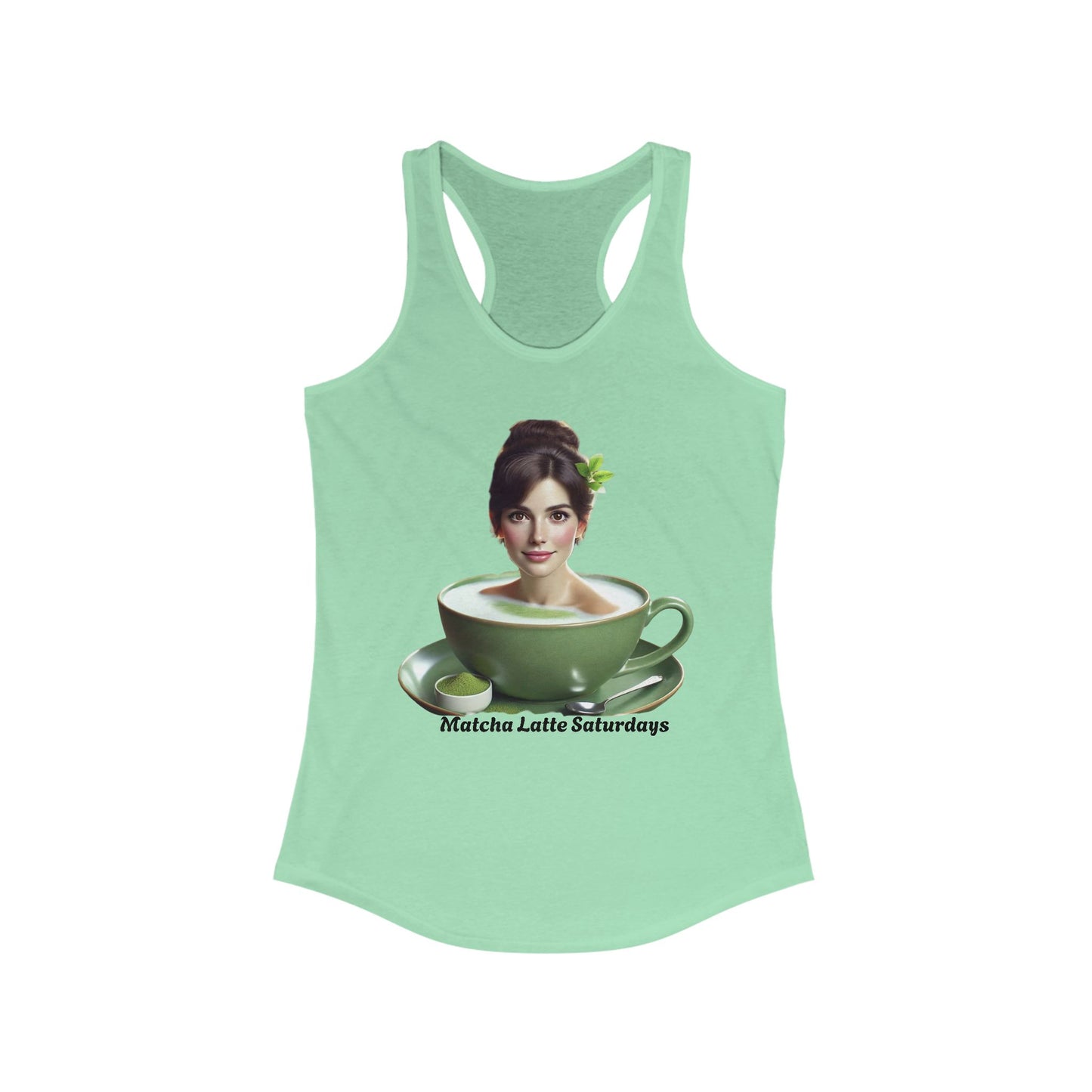 Matcha Latte Sundays Racerback Tank for Women
