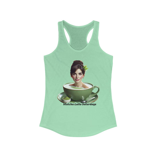 Matcha Latte Sundays Racerback Tank for Women