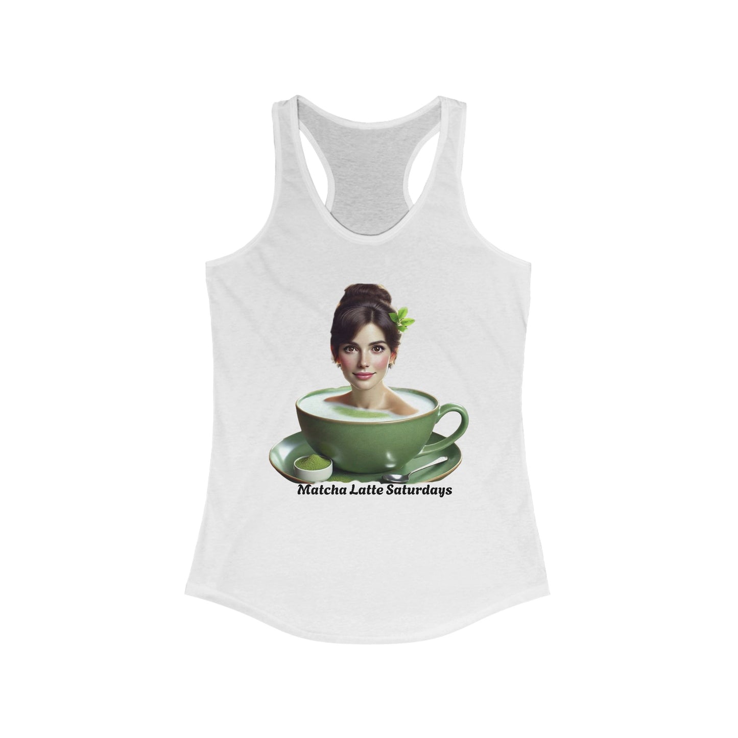Matcha Latte Sundays Racerback Tank for Women