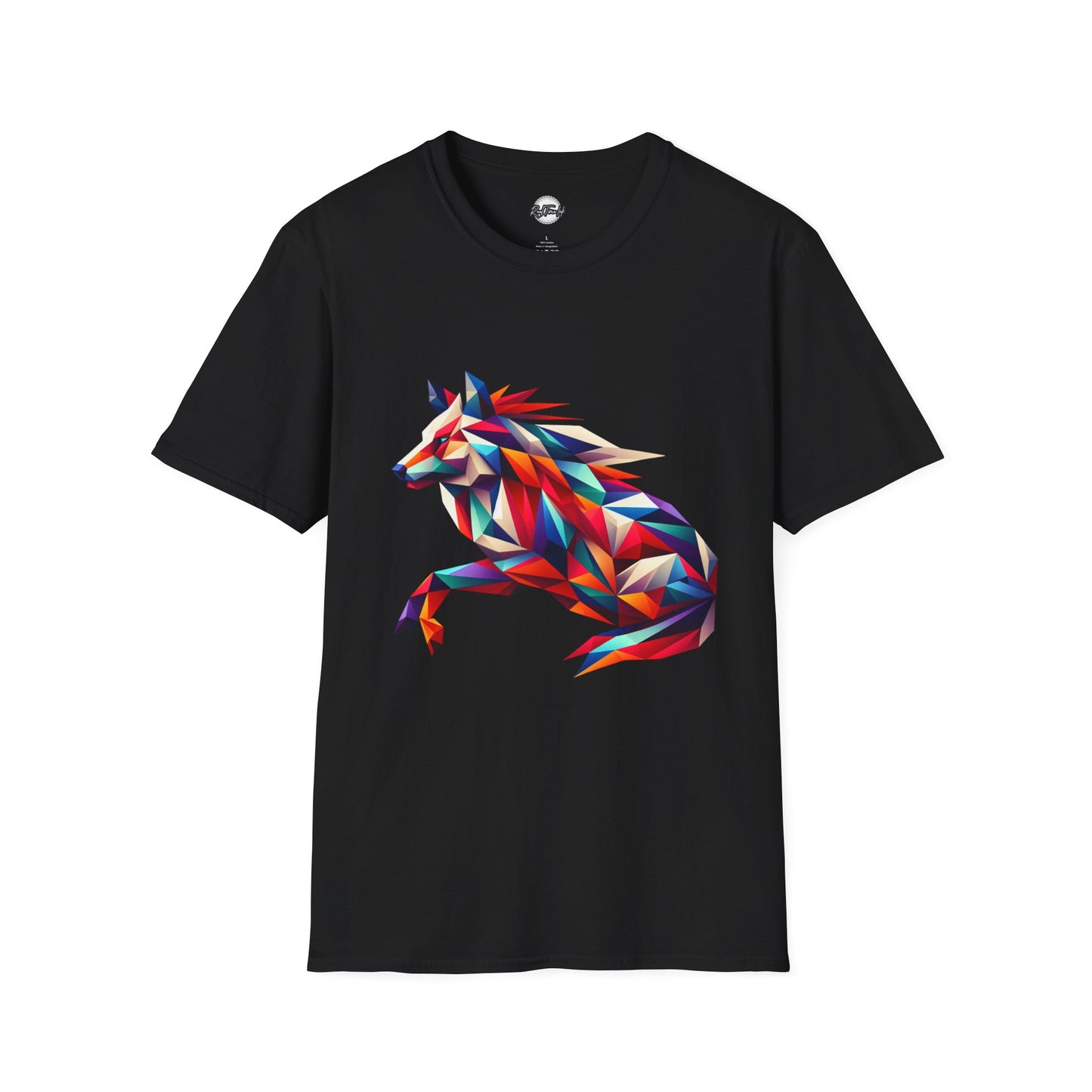 Colorful Geometric Wolf T-Shirt | Unisex Softstyle Tee