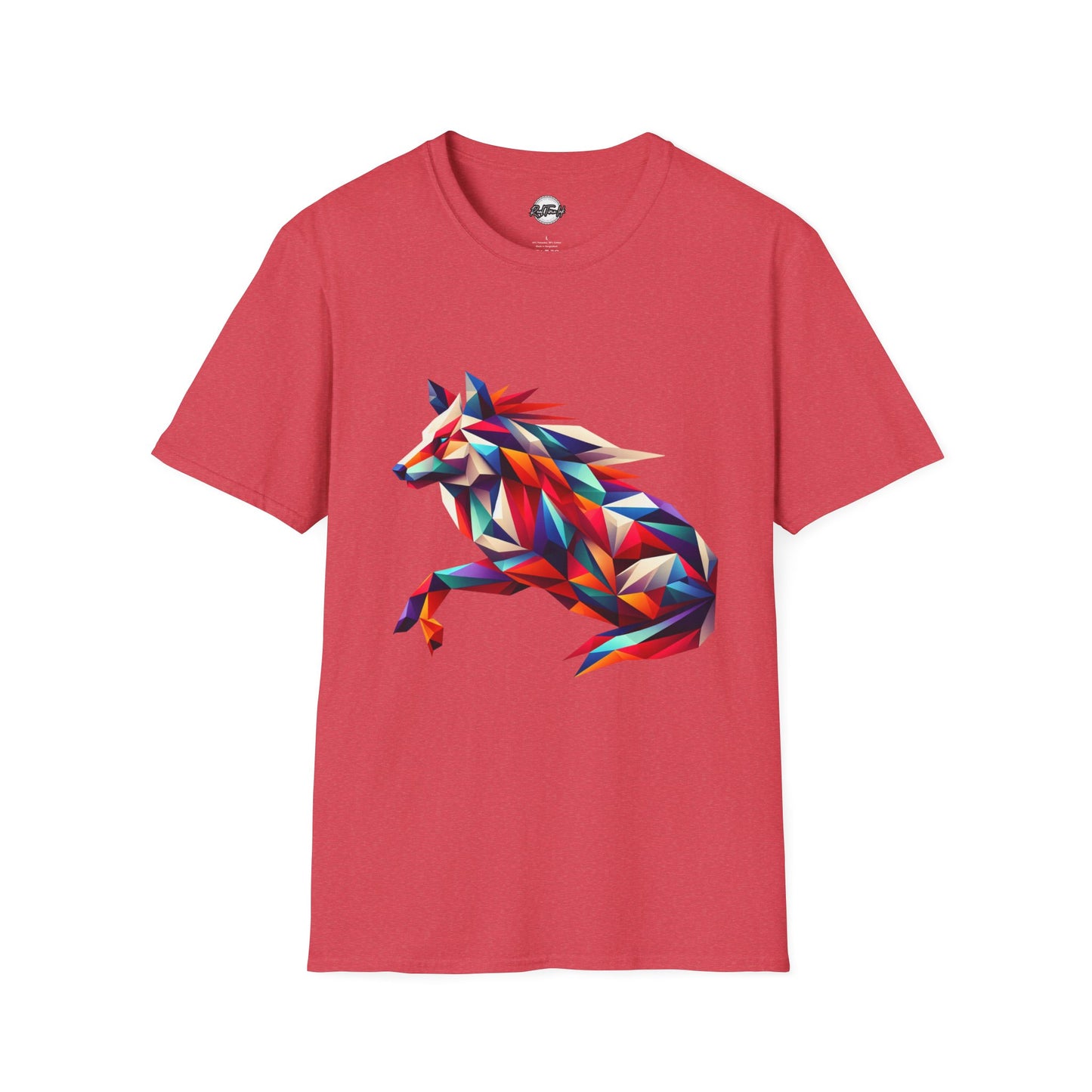 Colorful Geometric Wolf T-Shirt | Unisex Softstyle Tee