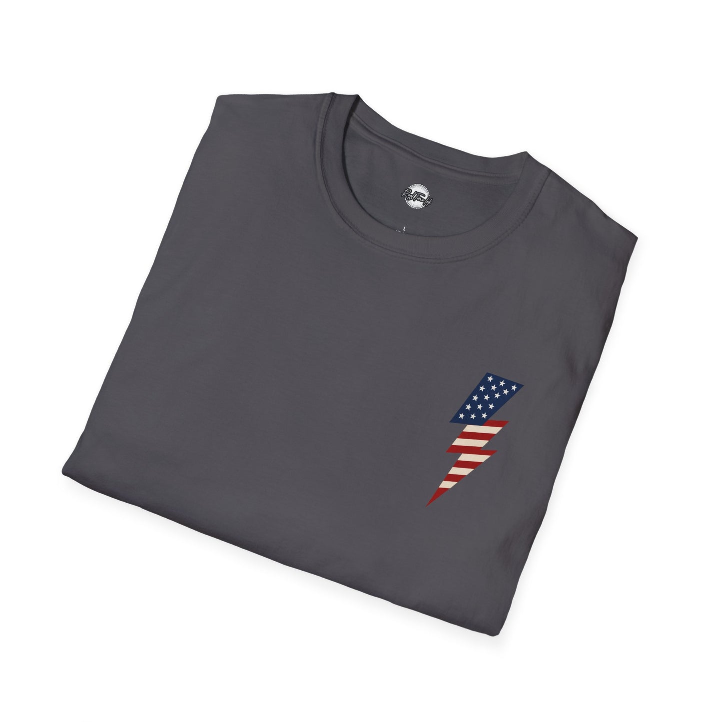 Patriotic Lightning Bolt T-Shirt, American Flag Tee, Unisex Casual Wear, Gifts for Independence Day, Fourth of July Apparel, Summer Style