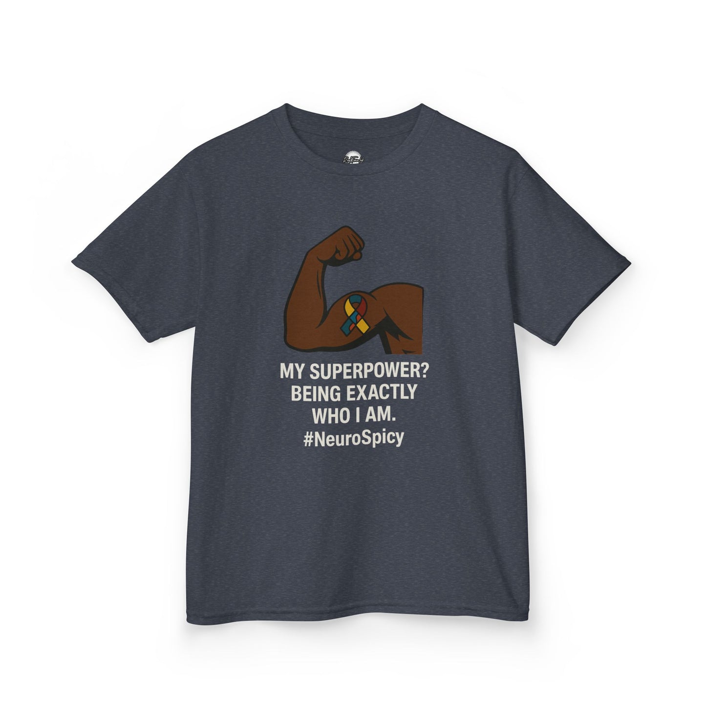 Kids Autism Heavy Cotton™ Tee - 'My Superpower? Being Exactly Who I Am' - NeuroSpicy Tee