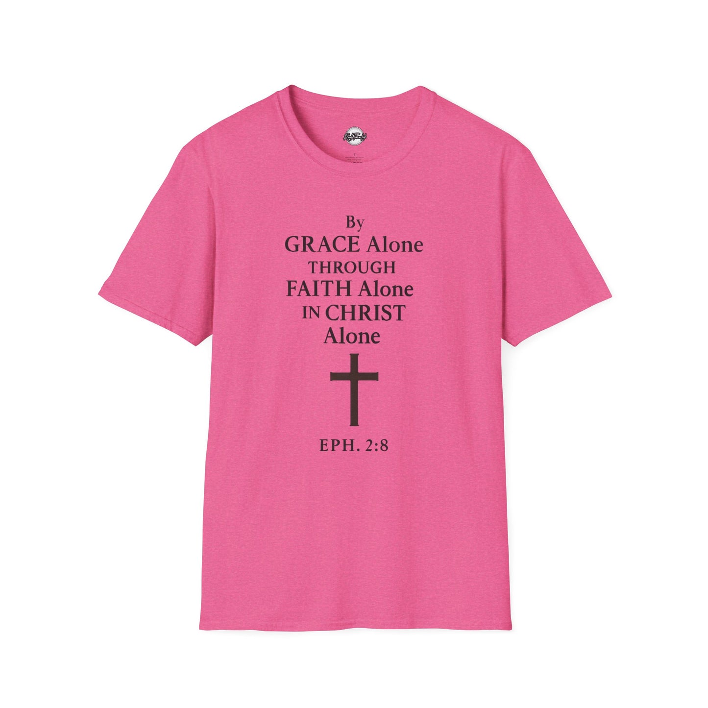 Faith-Inspired Unisex Softstyle T-Shirt - By Grace Alone Through Faith Alone in Christ Alone