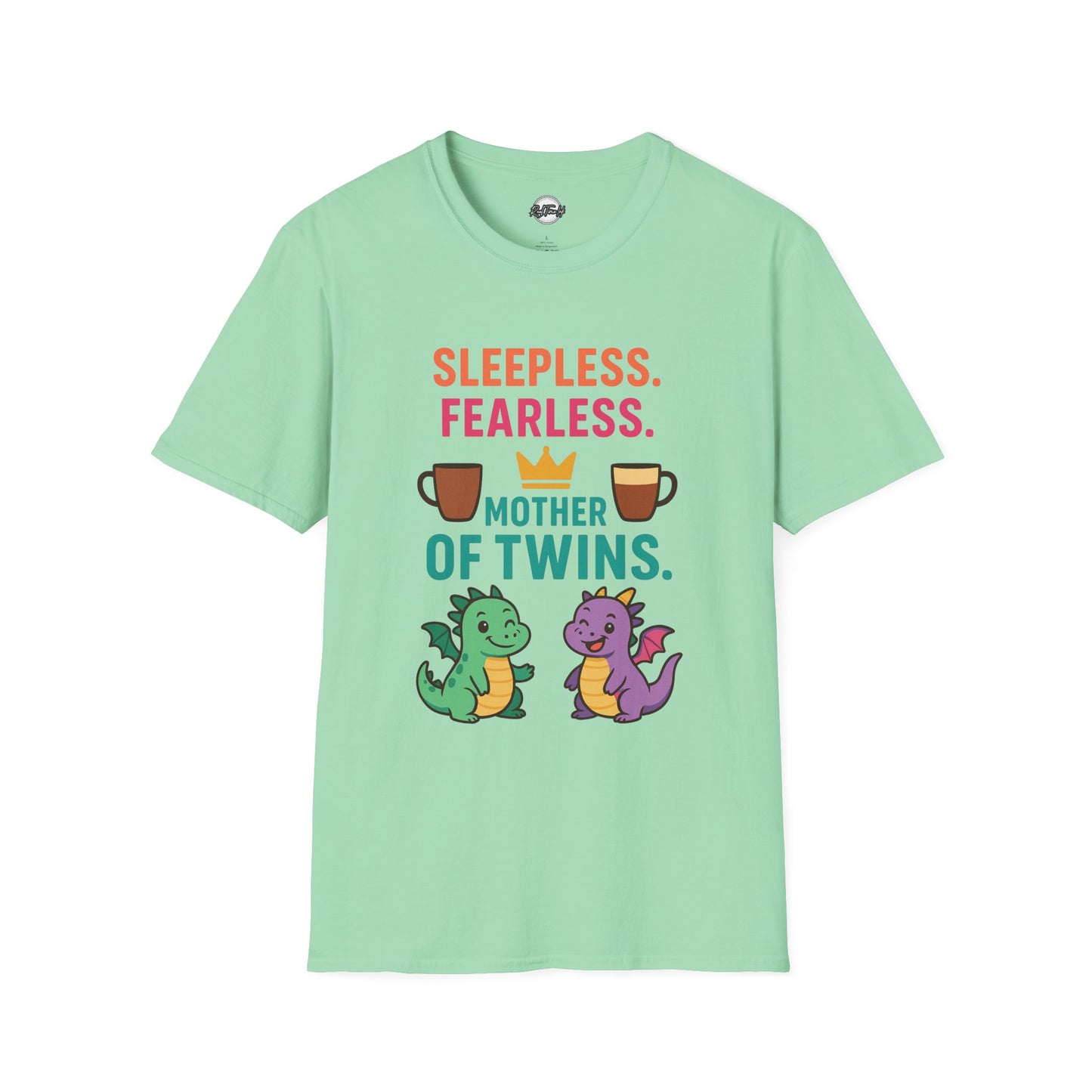 Mother of Twins T-Shirt - Sleepless & Fearless Unisex Tee
