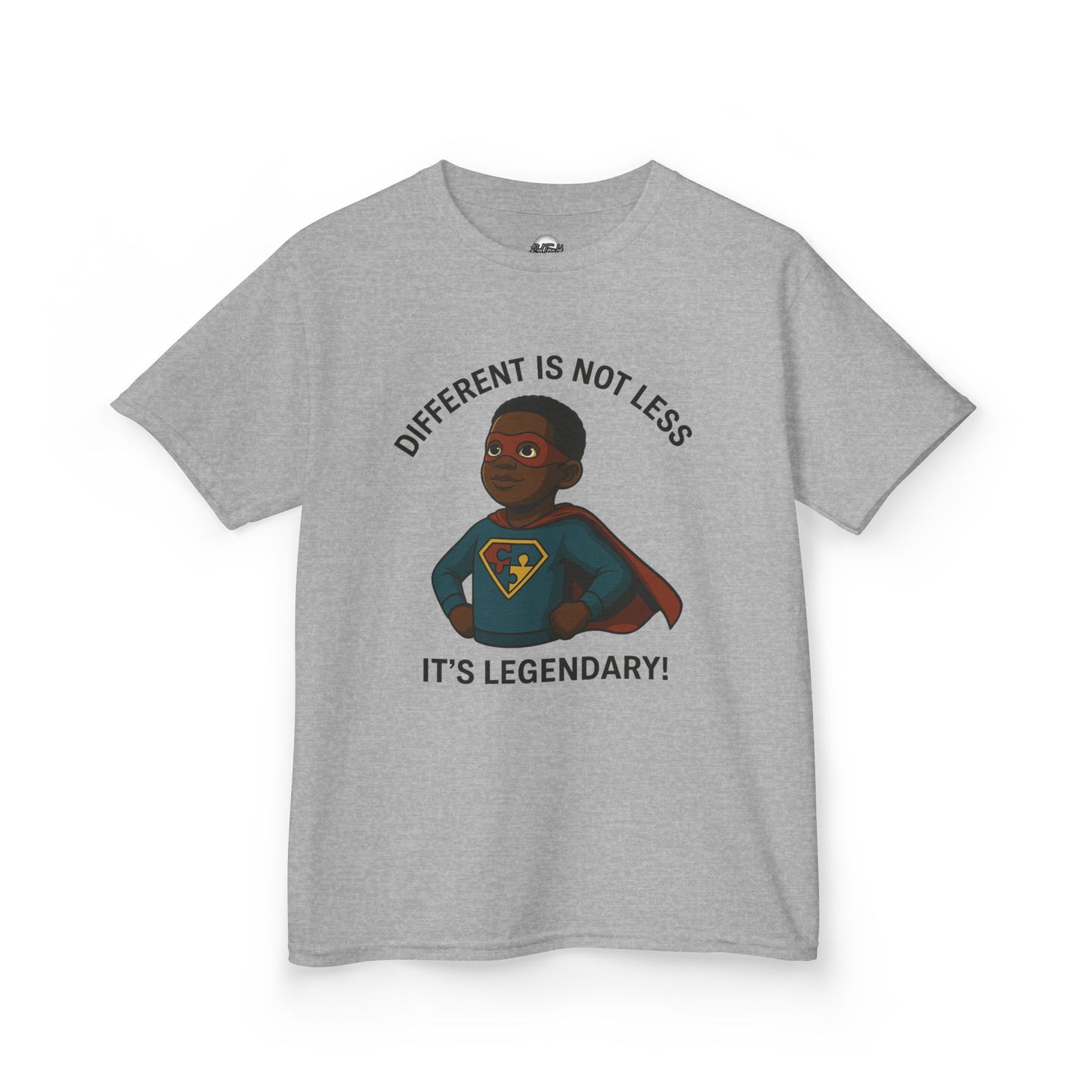 Kids Autism Superhero Tee - 'Different is Not Less, It's Legendary!'