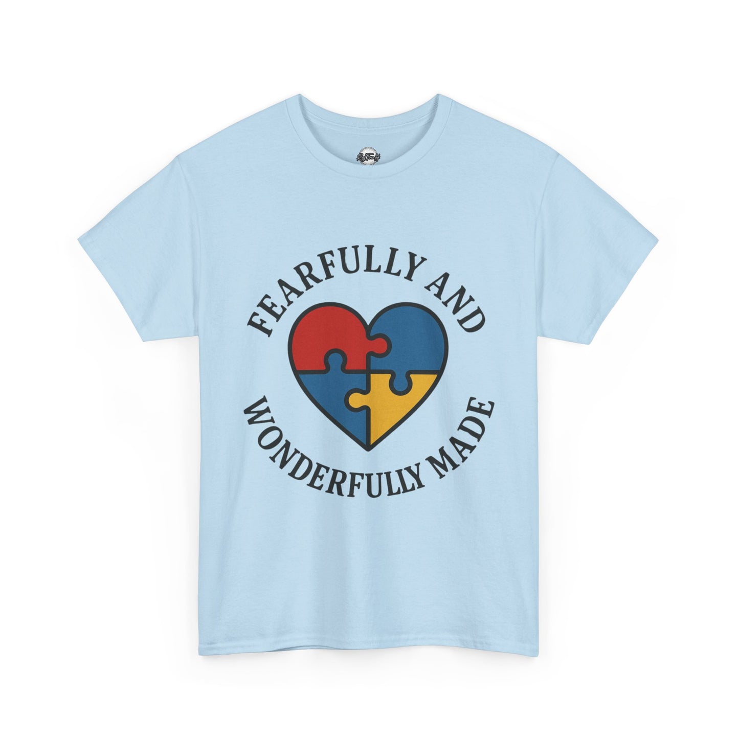 Fearfully and Wonderfully Made Unisex Heavy Cotton Tee - Meaningful Gift for Autism Awareness