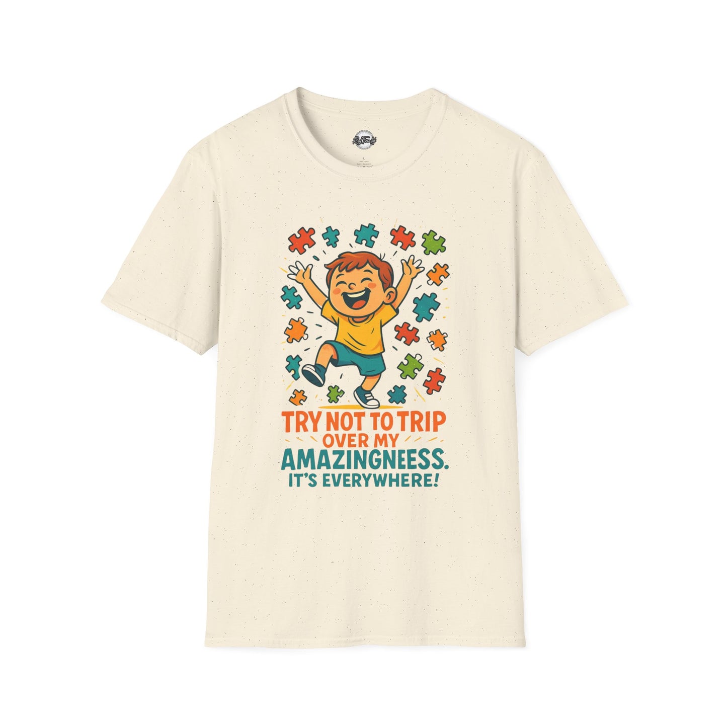 Unisex Softstyle T-Shirt - "Try Not To Trip Over My Amazingness" Fun Puzzle Design