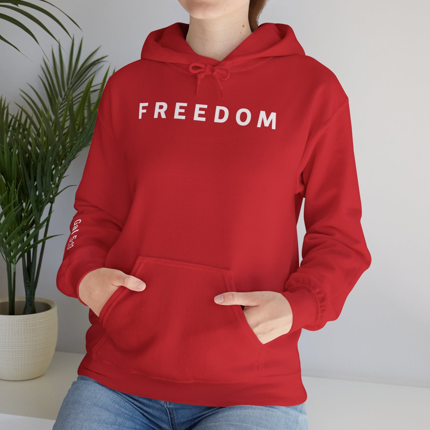 Freedom Hooded Sweatshirt, Cozy Sweatshirt, Religious Apparel, Inspirational Gift, Casual Outfit, Unisex Hoodie