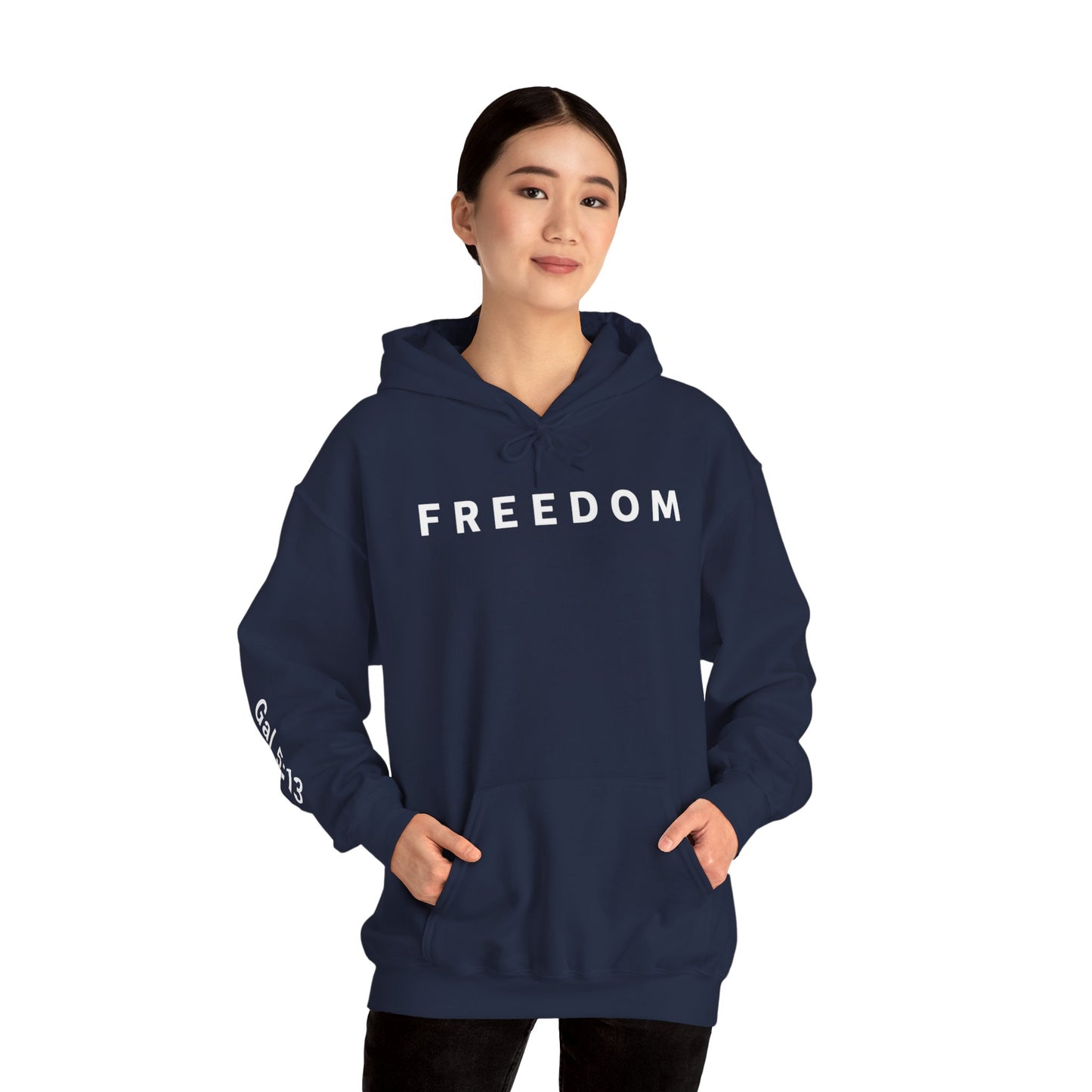 Freedom Hooded Sweatshirt, Cozy Sweatshirt, Religious Apparel, Inspirational Gift, Casual Outfit, Unisex Hoodie