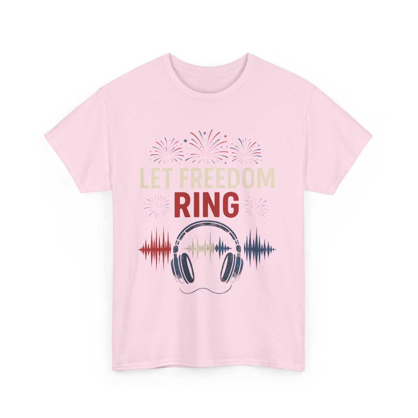 Unisex Heavy Cotton Tee: Let Freedom Ring Shirt, Music Lover Gift, Patriotic Tee, Festival Outfit, Independence Day Celebration