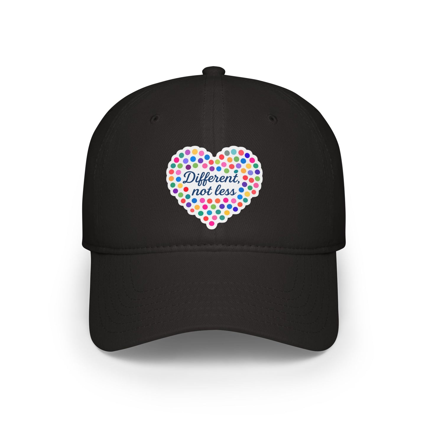 Different Not Less Colorful Heart Low Profile Baseball Cap