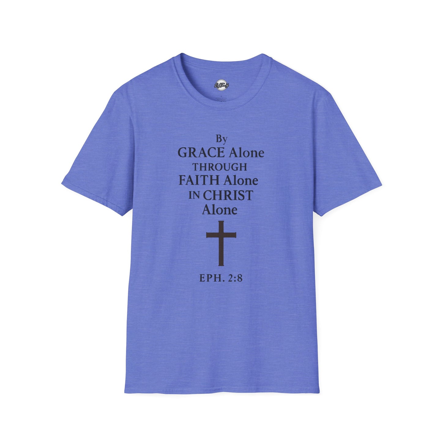 Faith-Inspired Unisex Softstyle T-Shirt - By Grace Alone Through Faith Alone in Christ Alone
