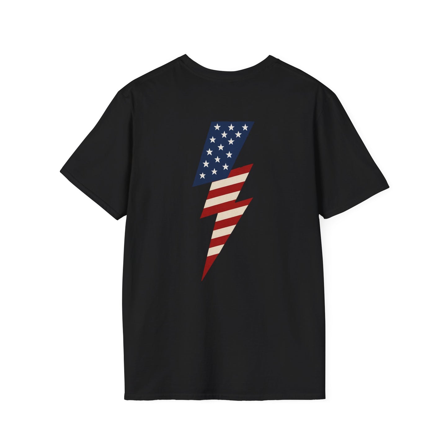 Patriotic Lightning Bolt T-Shirt, American Flag Tee, Unisex Casual Wear, Gifts for Independence Day, Fourth of July Apparel, Summer Style