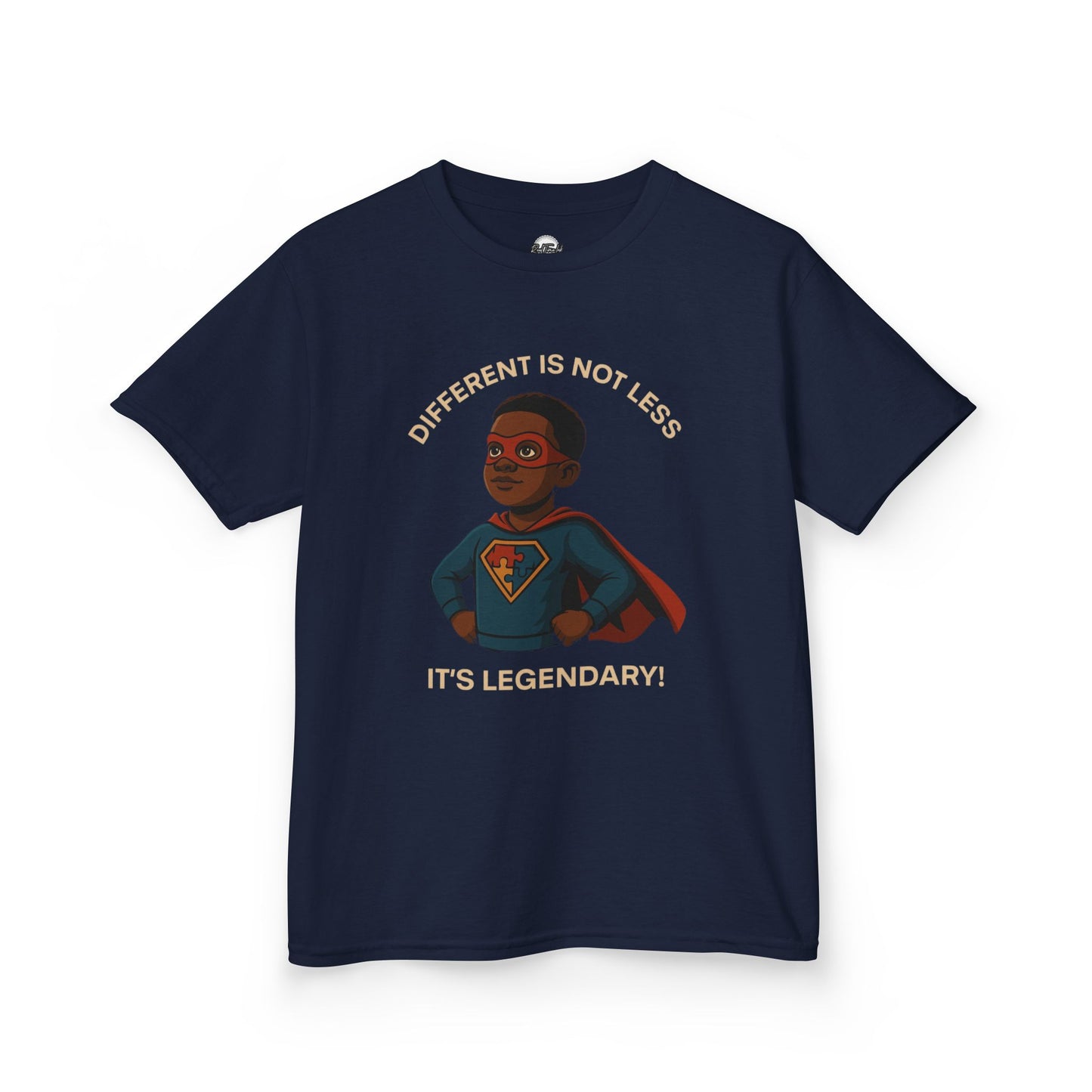 Kids Autism Superhero Tee - 'Different is Not Less, It's Legendary!'