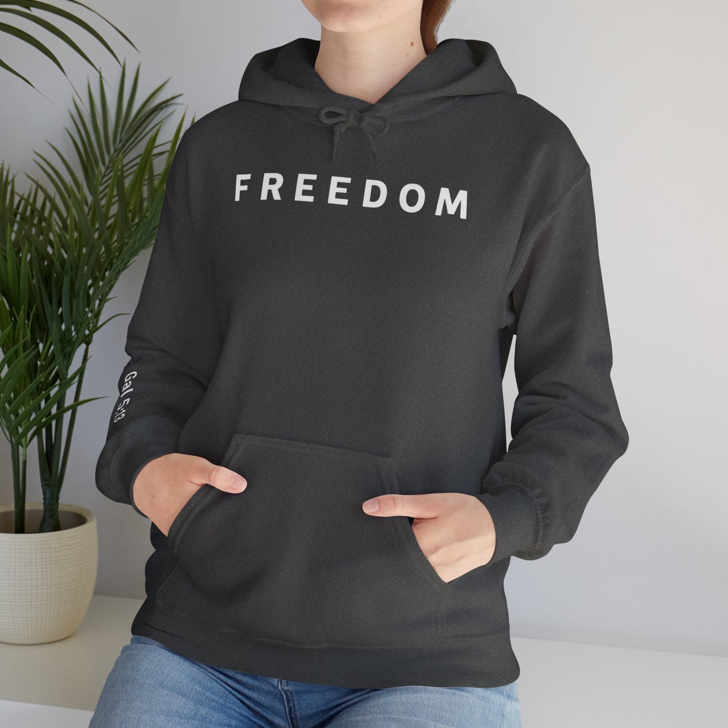 Freedom Hooded Sweatshirt, Cozy Sweatshirt, Religious Apparel, Inspirational Gift, Casual Outfit, Unisex Hoodie