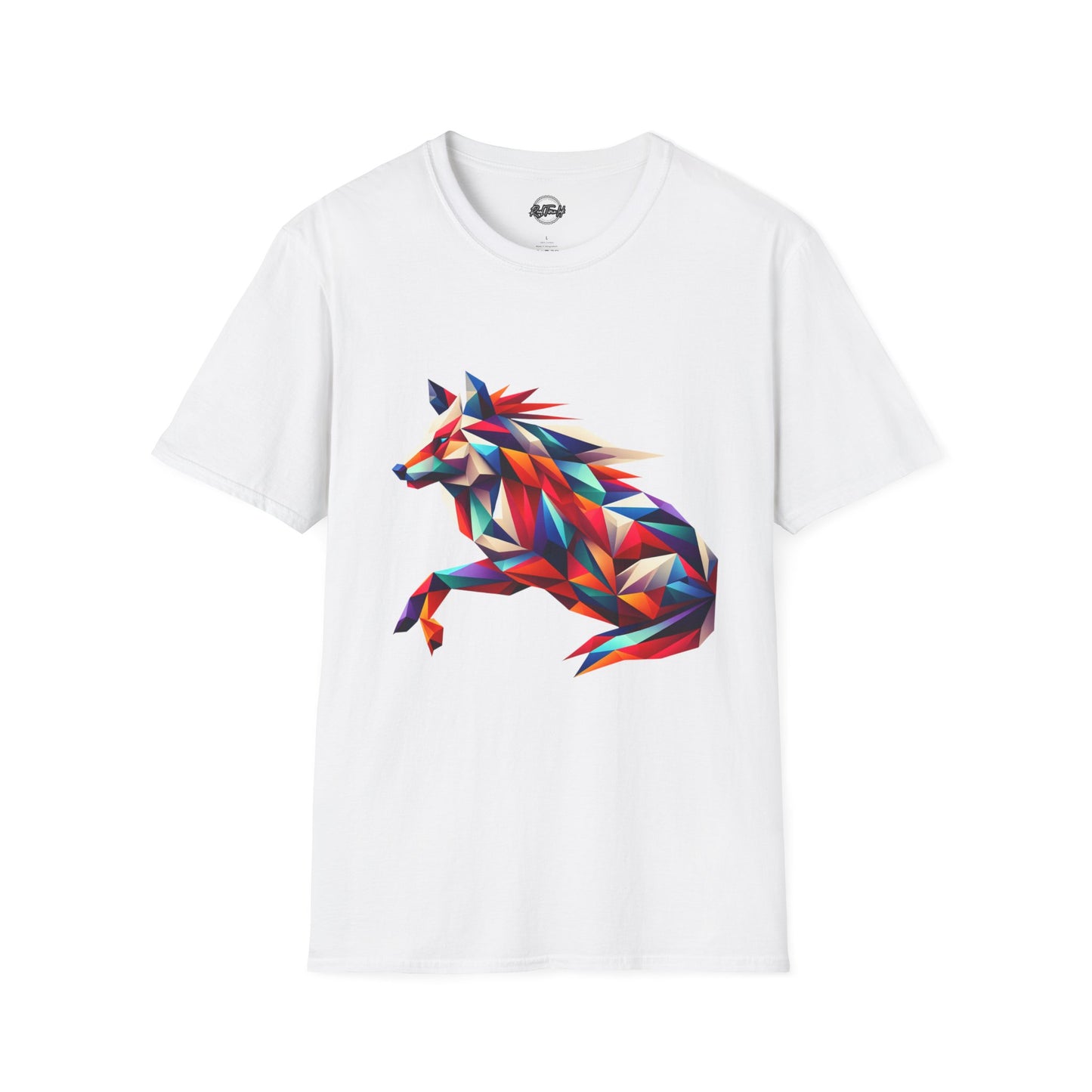 Colorful Geometric Wolf T-Shirt | Unisex Softstyle Tee