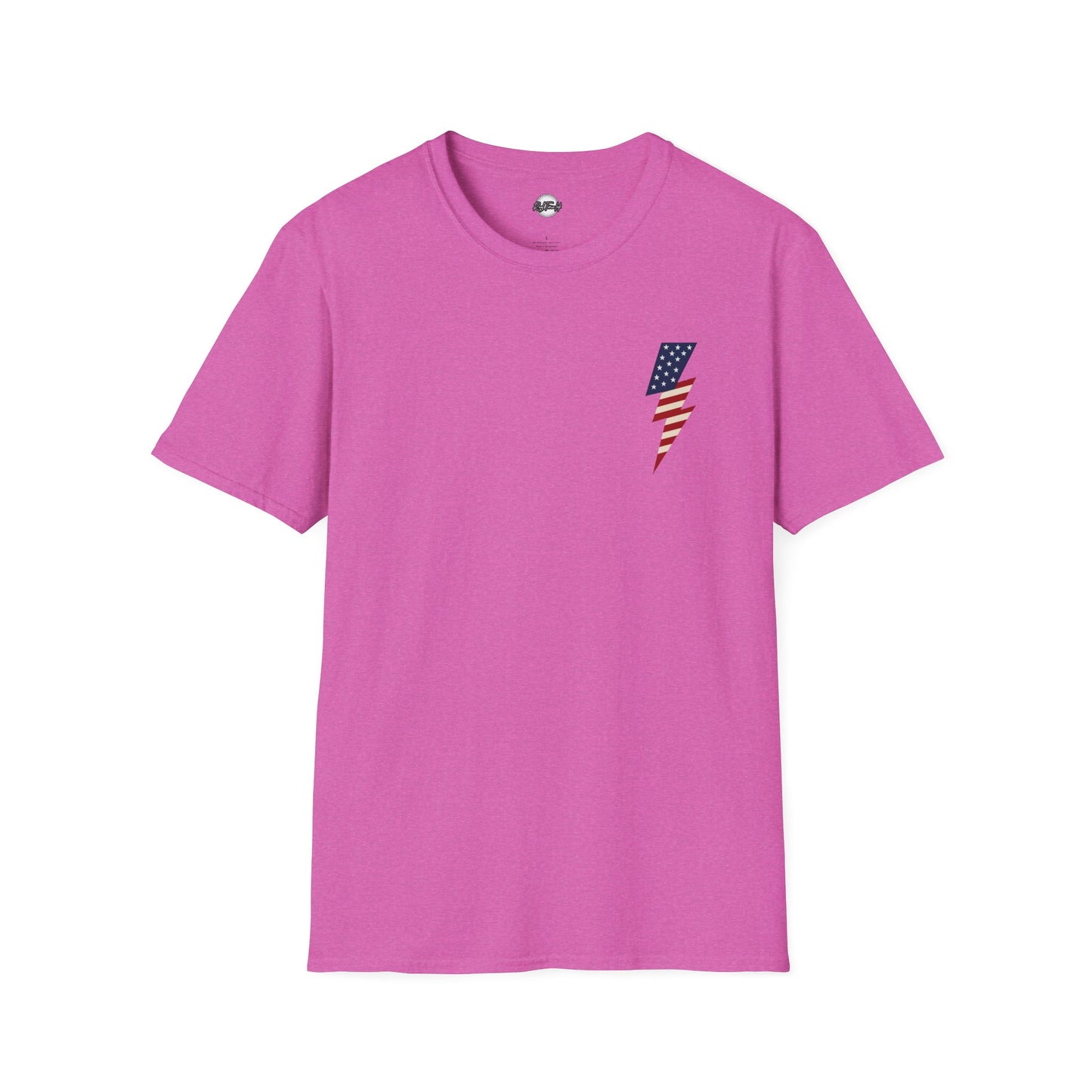 Patriotic Lightning Bolt T-Shirt, American Flag Tee, Unisex Casual Wear, Gifts for Independence Day, Fourth of July Apparel, Summer Style