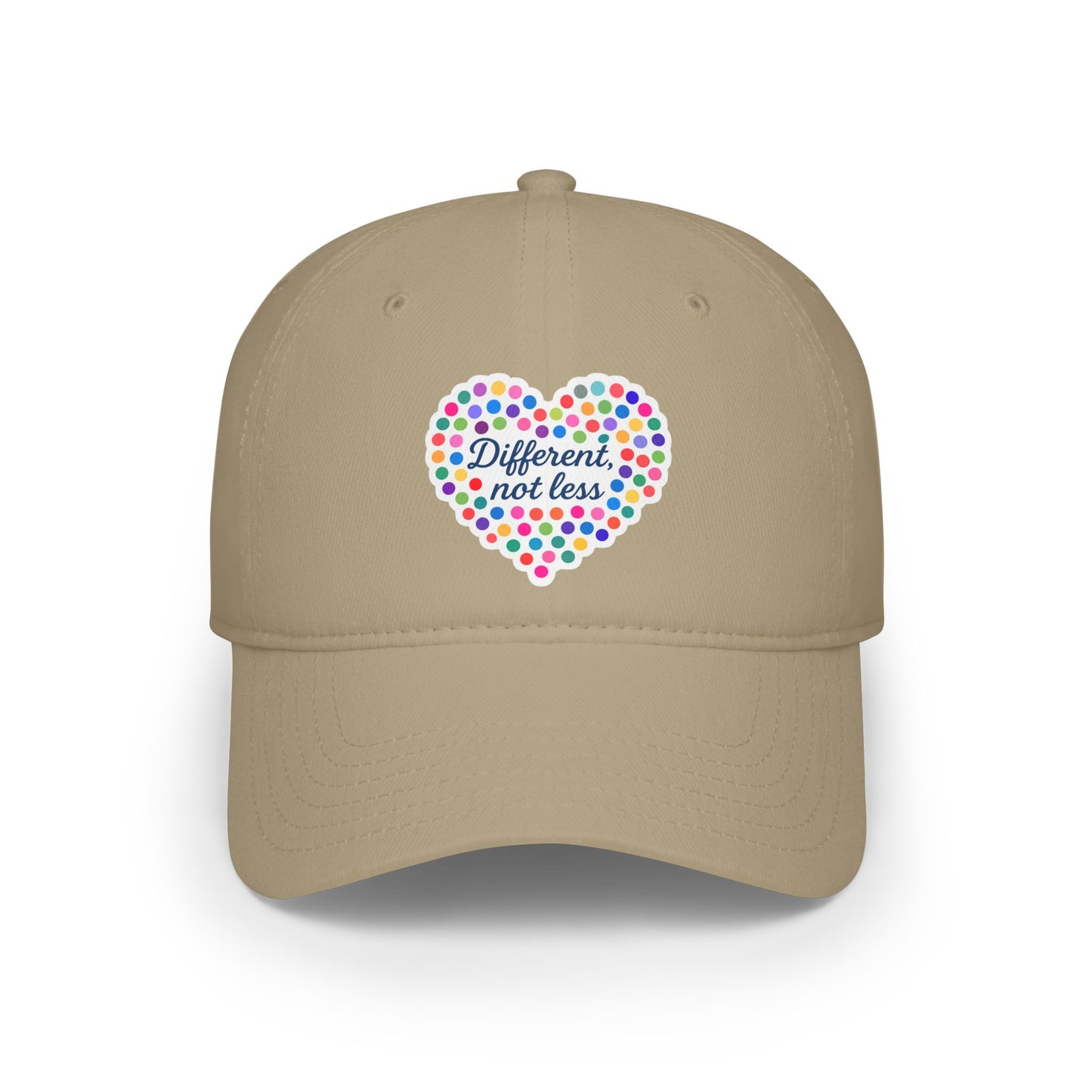 Different Not Less Colorful Heart Low Profile Baseball Cap