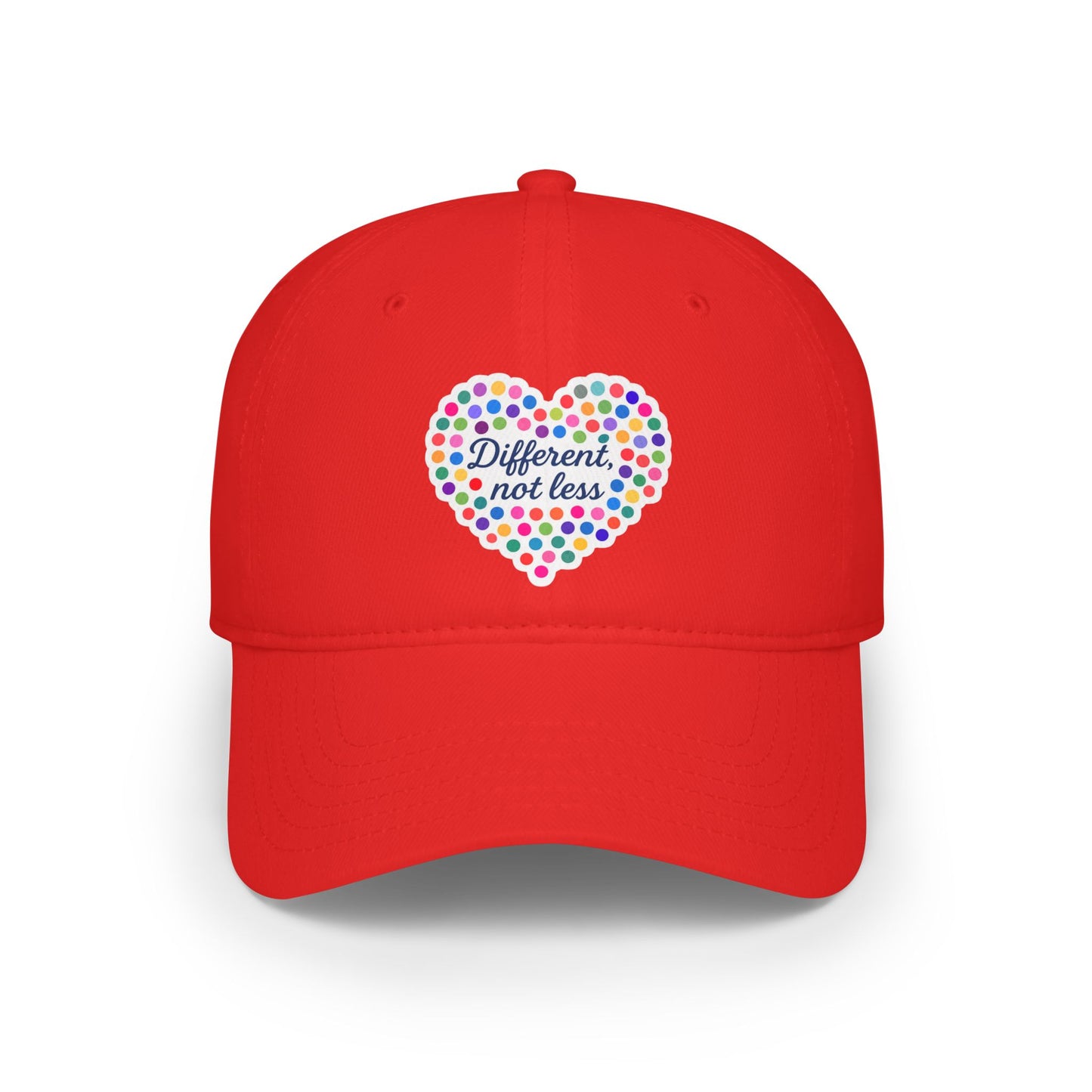 Different Not Less Colorful Heart Low Profile Baseball Cap
