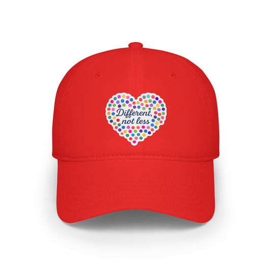 Different Not Less Colorful Heart Low Profile Baseball Cap
